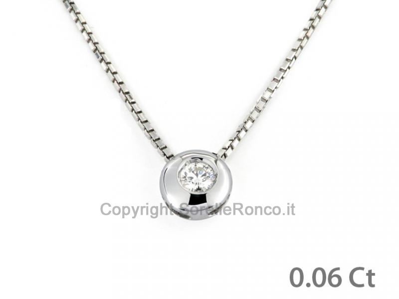 COLLANA PUNTO LUCE DIAMANTE 0.06 CT