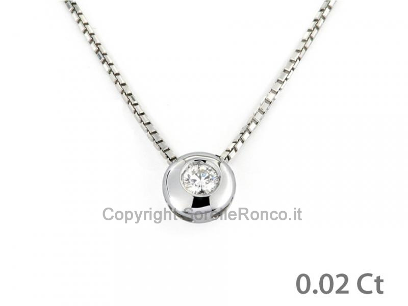 COLLANA PUNTO LUCE DIAMANTE 0.02 CT
