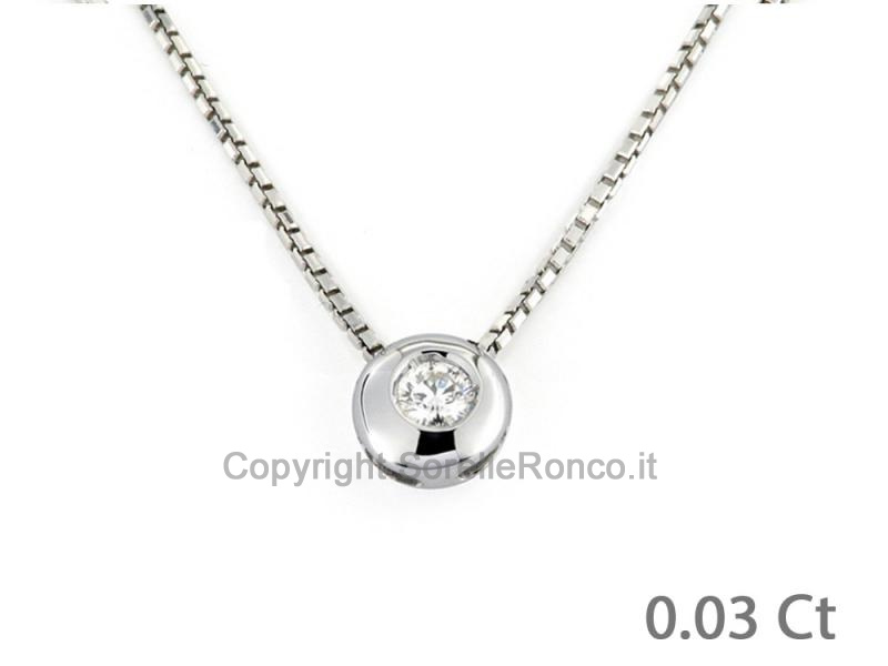 COLLANA PUNTO LUCE DIAMANTE 0.03 CT