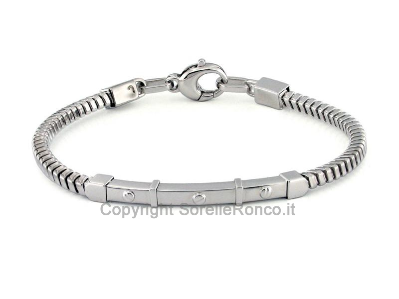 BRACCIALE UOMO DESIGN IN ARGENTO LUCIDO
