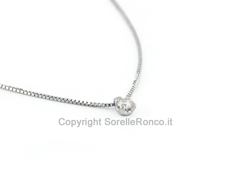 GIROCOLLO ORO E PUNTOLUCE DIAMANTE 0.07 CT