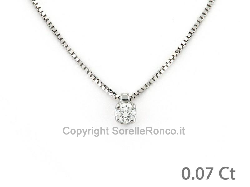 GIROCOLLO ORO E PUNTOLUCE DIAMANTE 0.07 CT