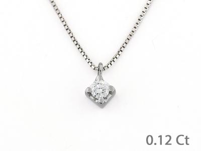 Collana Pendente Rombo Oro e Diamante 0.12 Ct