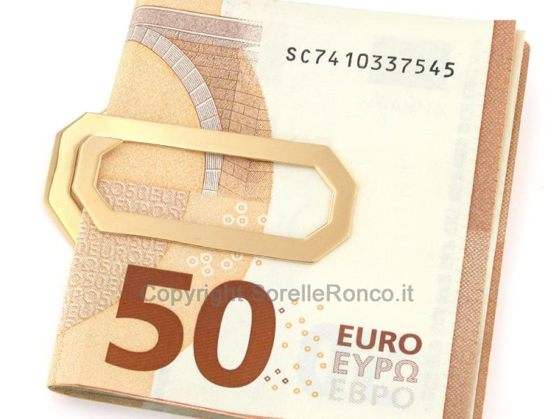 FERMASOLDI UOMO IN ORO STILE GRAFFETTA ESAGONALE