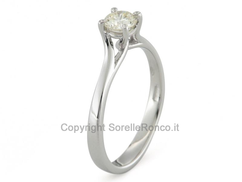 ANELLO SOLITARIO ORO BIANCO CON DIAMANTE 0.43 CT