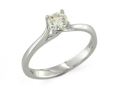 Anello Solitario Oro Bianco con Diamante 0.43 Ct