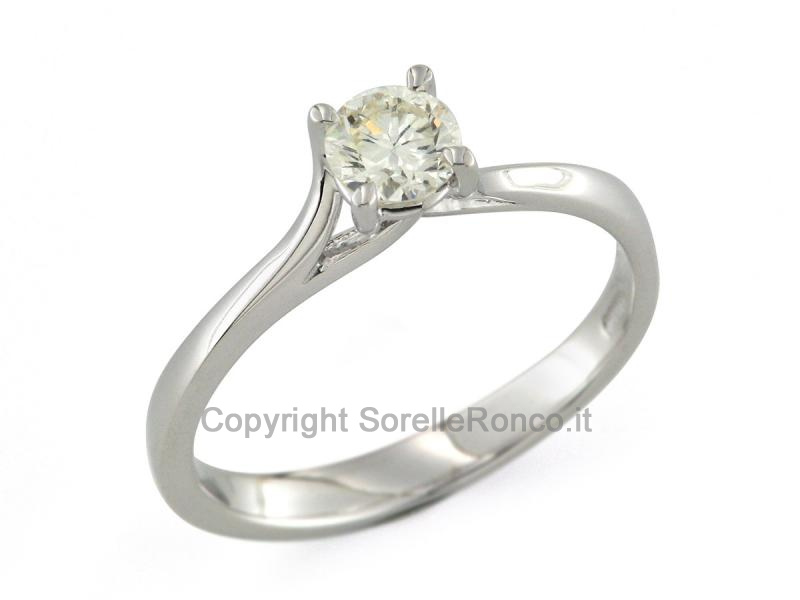 ANELLO SOLITARIO ORO BIANCO CON DIAMANTE 0.43 CT