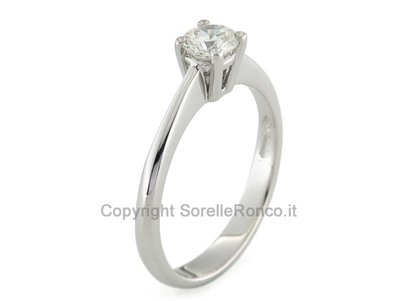 ANELLO SOLITARIO ORO BIANCO CON DIAMANTE 0.44 CT