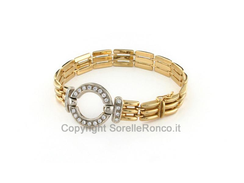 BRACCIALE IN ORO GIALLO E BIANCO CON DIAMANTI