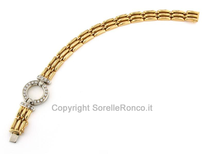 BRACCIALE IN ORO GIALLO E BIANCO CON DIAMANTI