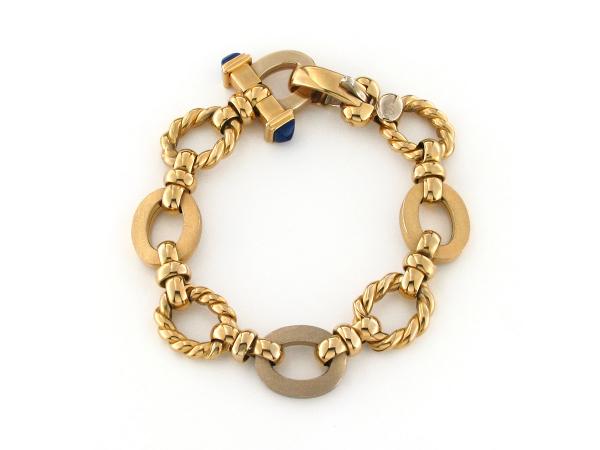 CF02146 - Bracciale in Oro Giallo e Bianco con Lapislazzuli