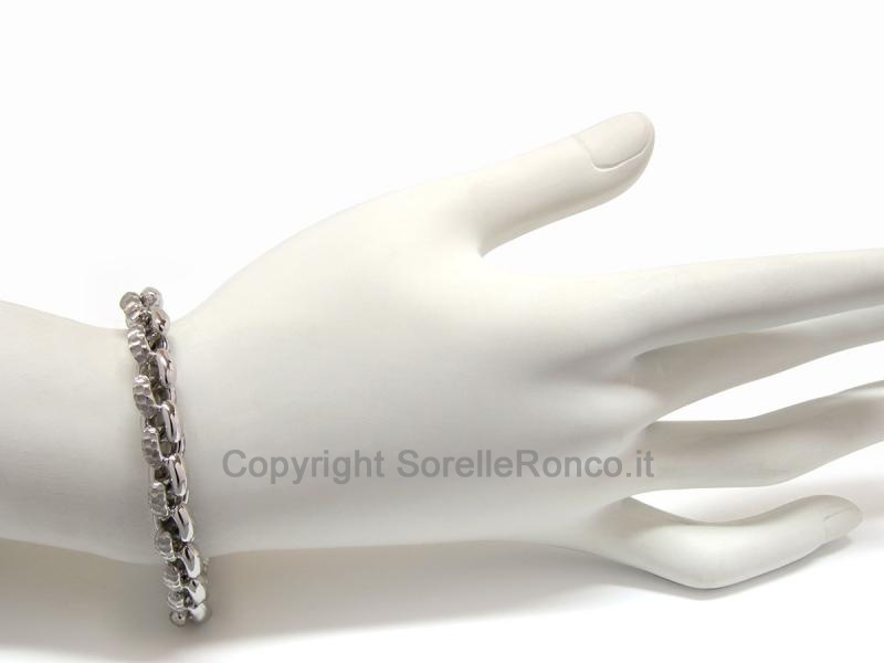 BRACCIALE A MAGLIA IN ORO BIANCO 18 KT