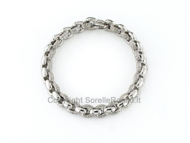 BRACCIALE A MAGLIA IN ORO BIANCO 18 KT