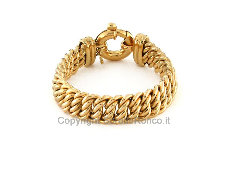 BRACCIALE IN ORO GIALLO 18 KT BARBAZALE DOPPIO