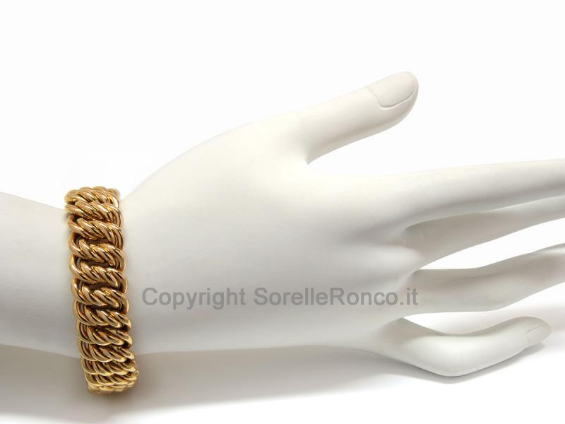 BRACCIALE IN ORO GIALLO 18 KT BARBAZALE DOPPIO