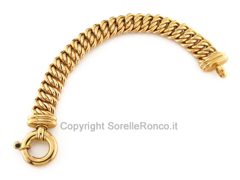 BRACCIALE IN ORO GIALLO 18 KT BARBAZALE DOPPIO