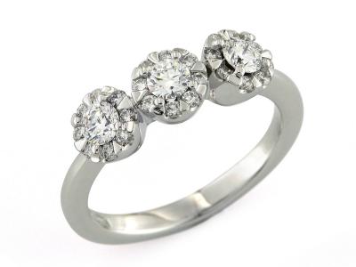 Anello Trilogy Oro e Diamanti 0.61 Ct
