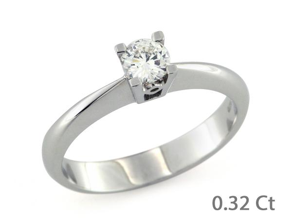 CF02160 - Anello Solitario Oro e Diamante 0.32 Ct.