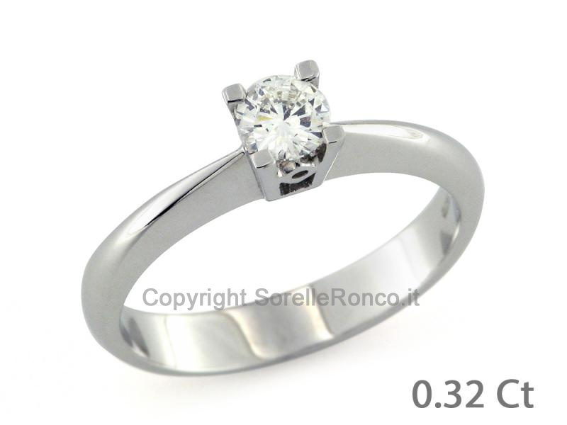 ANELLO SOLITARIO ORO E DIAMANTE 0.32 CT.