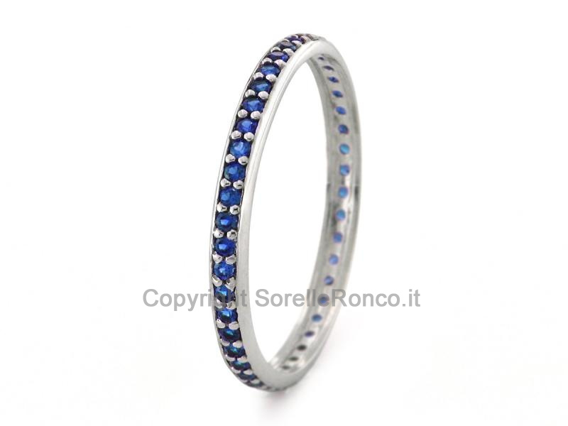 ANELLO ETERNITY ORO E ZIRCONI BLU