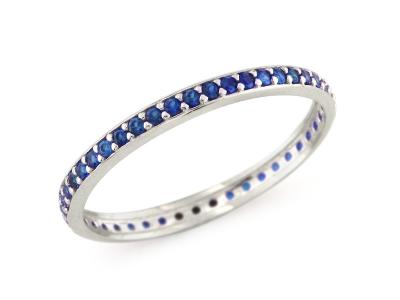 Anello Eternity Oro e Zirconi Blu