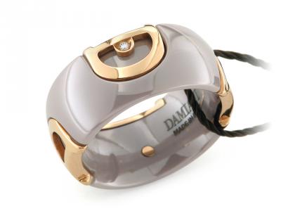 Anello D-ICON Oro Rosa Ceramica e Diamanti 