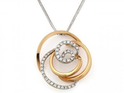 Collana Damiani Oro Bianco  e Rosa con Diamanti 