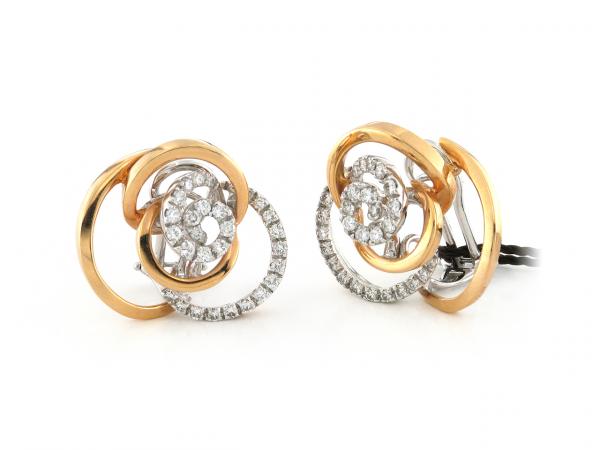 CF02181 - Orecchini Damiani oro Rosa e Bianco con Diamanti 