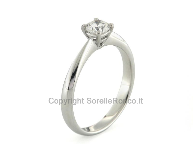 ANELLO SOLITARIO ORO BIANCO CON DIAMANTE 0.44 CT