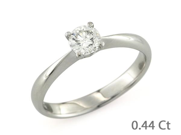 CF02182 - Anello Solitario Oro Bianco con Diamante 0.44 Ct