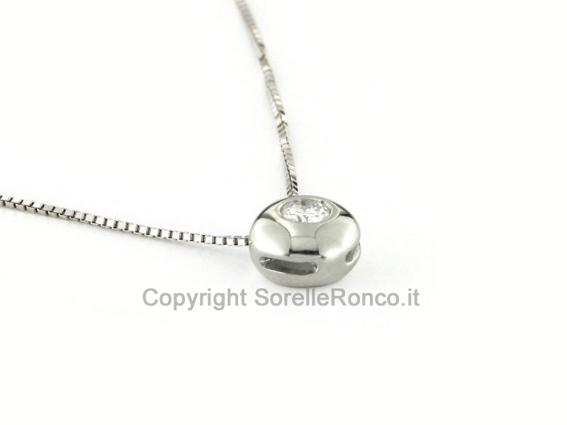 COLLANA PENDENTE PUNTOLUCE DIAMANTE 0.07 CT