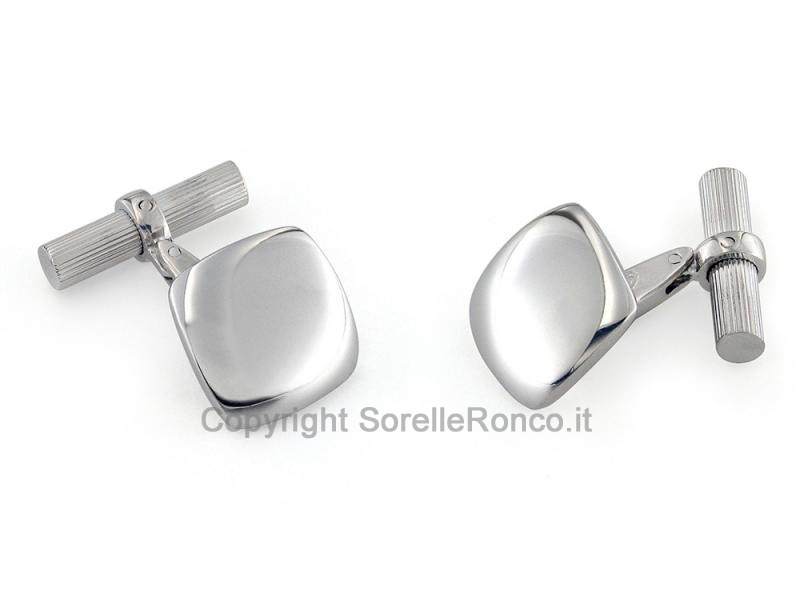 GEMELLI BOTTONI RETTANGOLARI IN ARGENTO 925