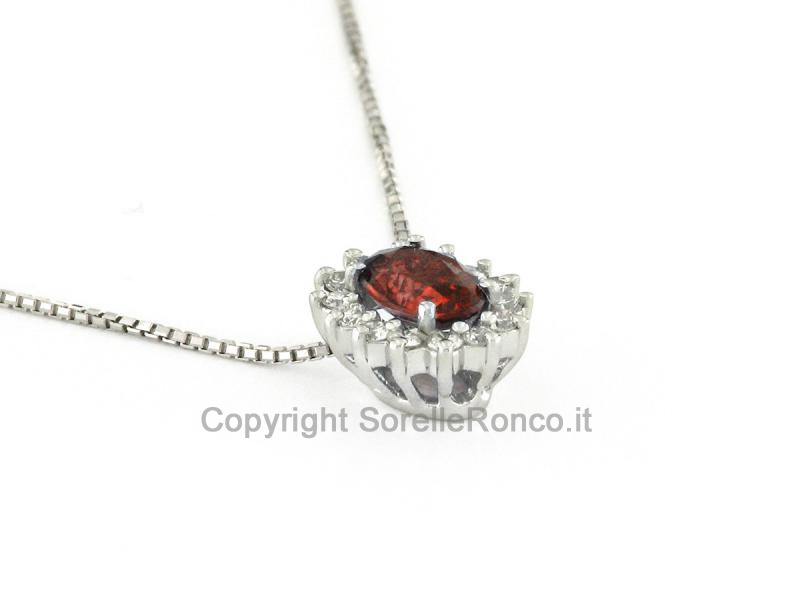 COLLANA ORO BIANCO 18 KT  CON DIAMANTI