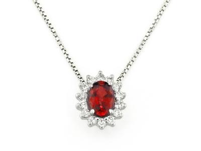 Collana Oro Bianco 18 Kt  con Diamanti
