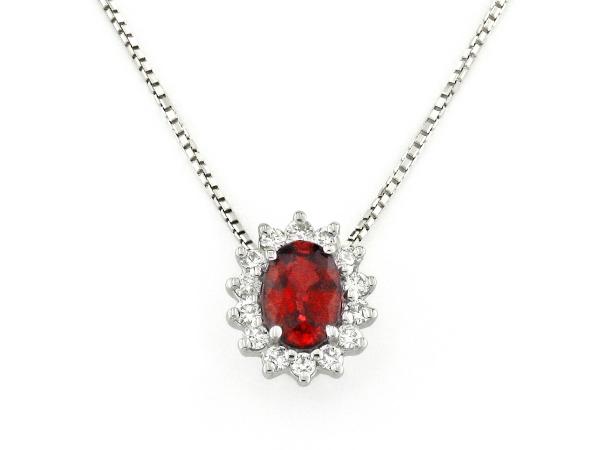 CF02190 - Collana Oro Bianco 18 Kt  con Diamanti