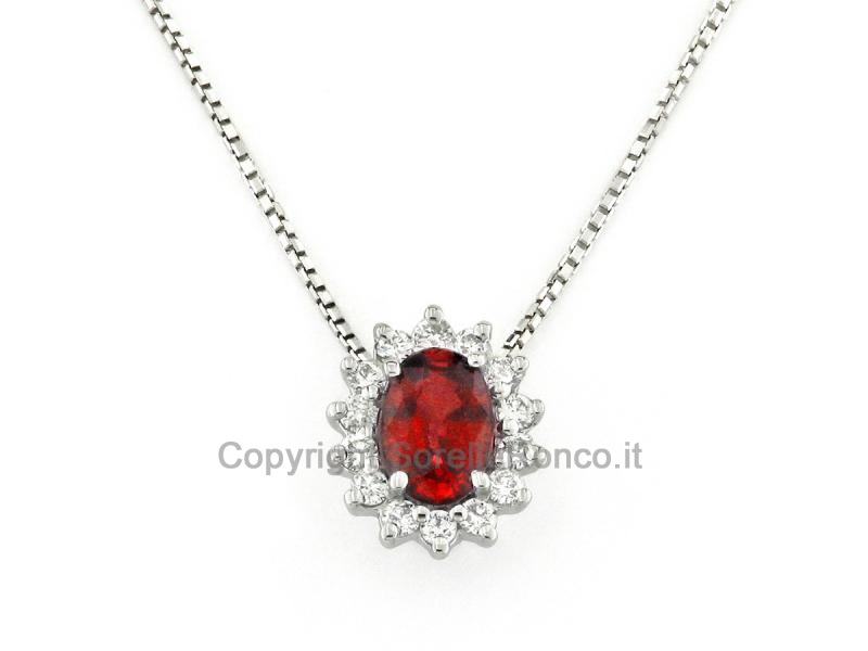 COLLANA ORO BIANCO 18 KT  CON DIAMANTI
