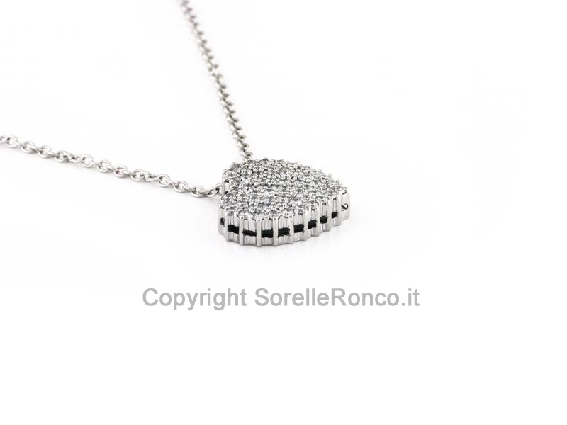 COLLANA PENDENTE CUORE E DIAMANTI 0.60 CT