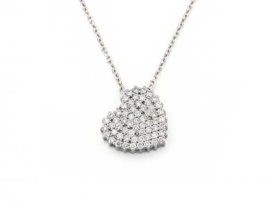 Collana Pendente Cuore e Diamanti 0.60 Ct