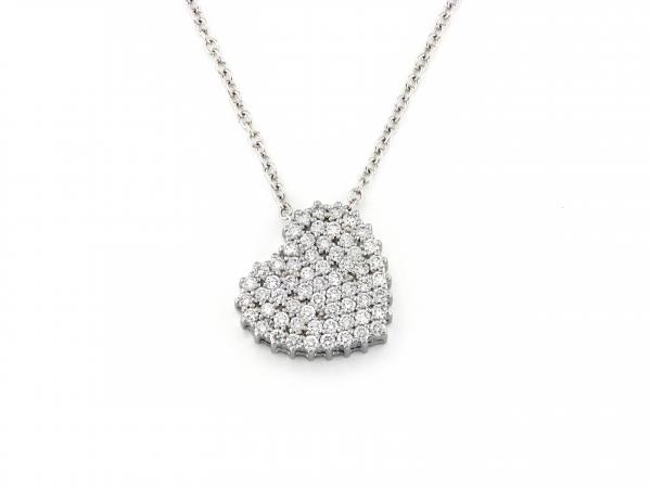 CF02198 - Collana Pendente Cuore e Diamanti 0.60 Ct