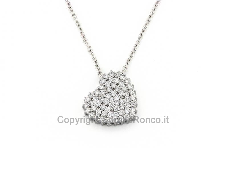COLLANA PENDENTE CUORE E DIAMANTI 0.60 CT