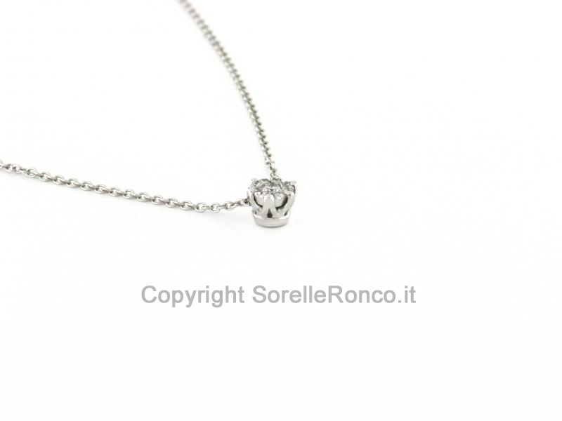COLLANA CON PENDENTE A FIORE DI DIAMANTI