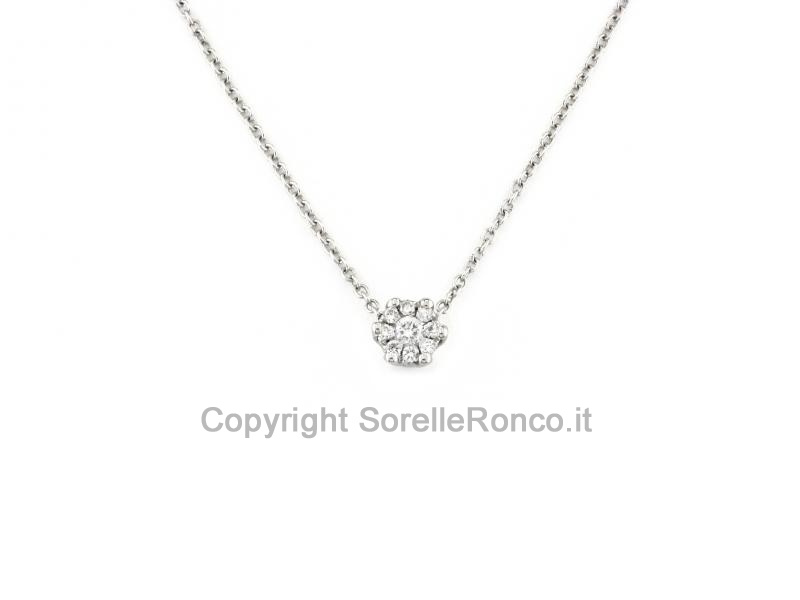 COLLANA CON PENDENTE A FIORE DI DIAMANTI