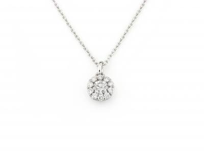 Collana con Pendente Halo e Diamanti