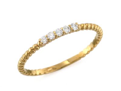 Anello in Oro Giallo e Diamanti 0.09 Ct