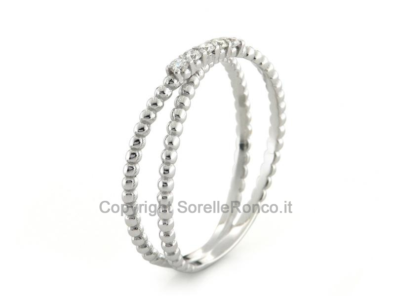 ANELLO IN ORO BIANCO E DIAMANTI 0.09 CT