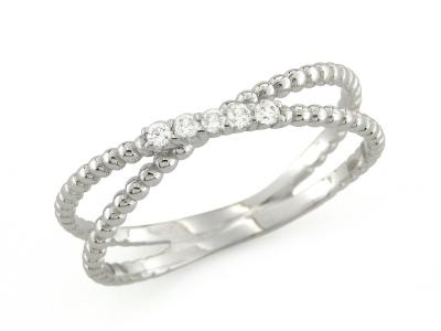 Anello in Oro Bianco e Diamanti 0.09 Ct