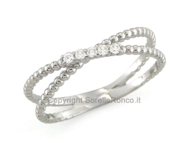 ANELLO IN ORO BIANCO E DIAMANTI 0.09 CT