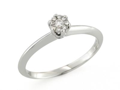 Anello Solitario oro Bianco con Diamante 0.09 Ct