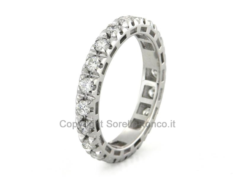 ANELLO ETERNITY ORO BIANCO E DIAMANTI 1.10 CT