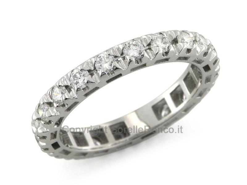 ANELLO ETERNITY ORO BIANCO E DIAMANTI 1.10 CT
